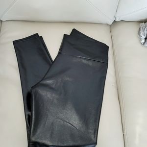 Black faux leather leggings